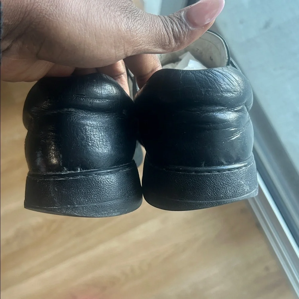 Salvatore Ferragamo Black Leather Sneakers - Picture 3 of 10